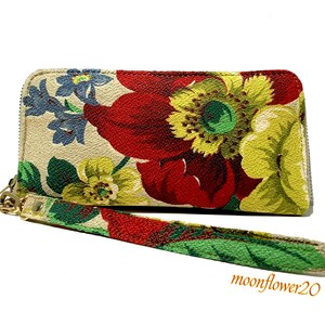 Cartera con cremallera en tela de corteza de rosa roja y amarilla - Cartera de mano - Cartera para iPhone, funda para teléfono celular con correa extraíble