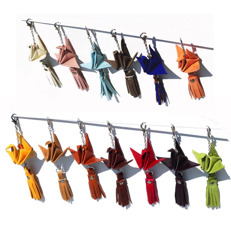 Choose Your Favorite Color Genuine Leather Origami Crane Etsy