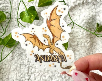 Andarna Dragon Sticker, Fantasy Reader, FW Inspired, Gift for Fantasy Reader, Dragon Rider Sticker, Booktok Aesthetic