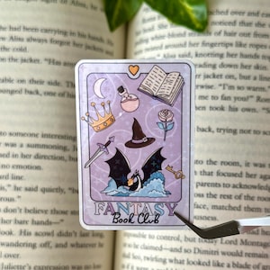Fantasy Book Club Sticker, Sticker for Fantasy Readers, Kindle Stickers, Book Club Sticker, Trendy Book Stickers