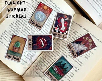Twilight-inspirierte Tarot Sticker Pack, Geschenk für Ratties, Twilight Fans, Bücherwurm Kindle Sticker Bundle