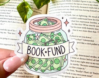 Sticker boekenfondsen, leesgrage, grappige leessticker, stickers voor boekenliefhebbers, cadeau voor lezers, trendy leessticker