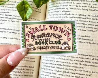 Small Town Romance Book Trope Sticker, Gift for Romance Reader, Cute Romance Sticker, Book Lovers Gift, Bookworm Sticker
