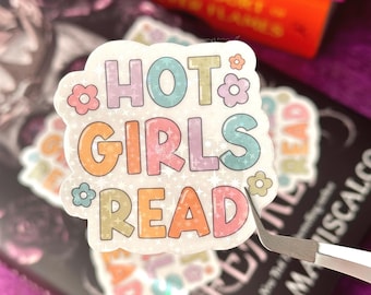 Hot girls read  vinyl Sticker, Gifts for Readers, Book Gifts, Reading Sticker, Kindle Sticker, bookish sticker, trendy stickers
