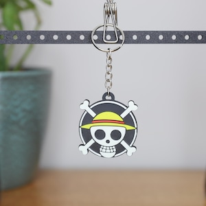 Monkey D. Luffy Skull and Hat Keychain | One Piece | 3D Printed | Iconic Design | Eco-Friendly PLA | High Quality Print