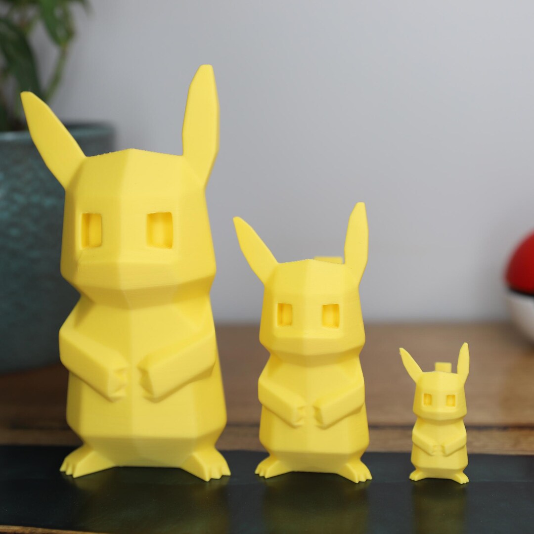 Low Poly Pokemon 3D Printed Pikachu Figurine Retro Pokemon Multiple ...
