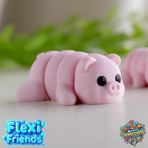 Mini Animals | Flexi Friends Pig | Articulating Tiny Animals | 3D Printed Fidget Toy | Sensory Toy | Animal Gifts | Baby Animals