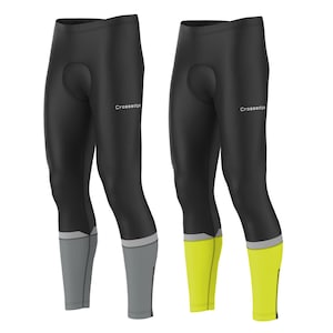 Pantalones de invierno Crossedge para hombre, mallas de ciclismo acolchadas y ligeras, pantalones de ciclismo, pantalones de compresión con cremallera y antideslizantes