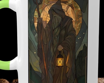 The Hermit Tarot Mug 11oz – Colorful Tarot Card Design | Fortune Telling Coffee Cup, Gothic Occult Gift for Witches & Tarot Lovers