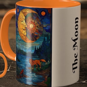 Caneca de Tarô da Lua 11oz – Design de Carta de Tarô Colorido | Xícara de Café com Adivinhação, Presente Oculto Gótico para Bruxas e Amantes de Tarô