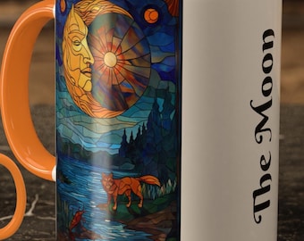 The Moon Tarot Mug 11oz – Colorful Tarot Card Design | Fortune Telling Coffee Cup, Gothic Occult Gift for Witches & Tarot Lovers