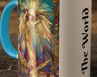 The World Tarot Mug 11oz – Tarot Card Design for Completion & Fulfillment | Gothic Occult Gift for Witches and Spiritual Tarot Lovers