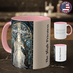 The High Priestess Tarot Card Mug 11oz – Tarot Card Design for Intuition & Mystery | Gothic Occult Gift for Witches and Tarot Lover