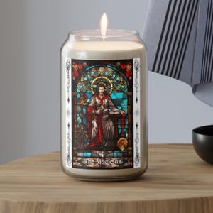 The Magician Tarot Candle 13.75oz | 100% Natural Soy Wax Blend | Scented with 70-80 Hour Burn Time | Mystical Gift for Tarot Lovers