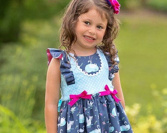Spring Flutter Sleeve Dress for Girls, Baby Girl, Toddler Girl, Easter Dress, Swan Princess, Ruffle  Twirl - sizes 6 mos to 8 years