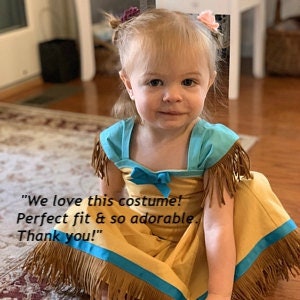 Pocahontas Baby Costume, Toddler Girl Birthday, Native American Princess Dress , 6 months to 8 years image 5