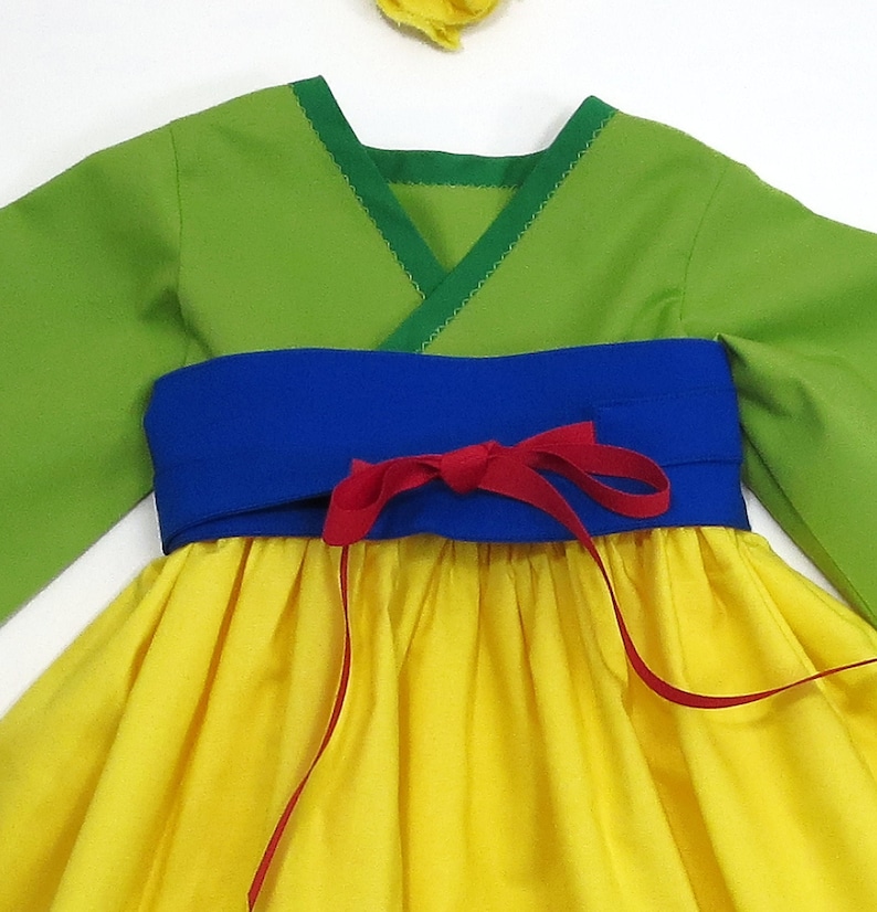 Mulan Dress for Little Girls, Warrior Princess Birthday Party, Baby Girl Dress, Photo Shoot, Toddler Outfit, Costume, 6 months to 14 years image 1