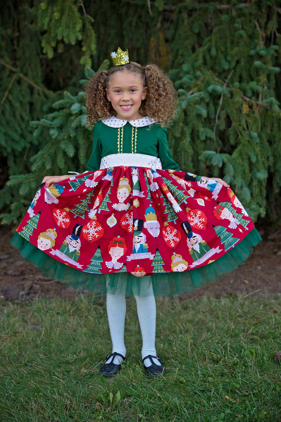 Nutcracker Christmas Dress Toddler Girls Green and Red Etsy