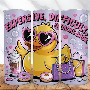 Sassy Rubber Duck Tumbler Wrap PNG -20oz Skinny Tumbler Sublimation Design -Funny Tumbler Wrap -Instant Digital Download