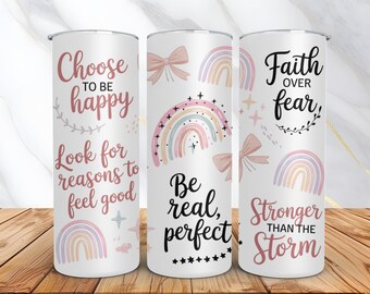 Positive Affirmation Tumbler Wrap PNG - Kokette Retro Positive Zitate 20 Unzen Skinny Tumbler Sublimation Design - Digitaler Download