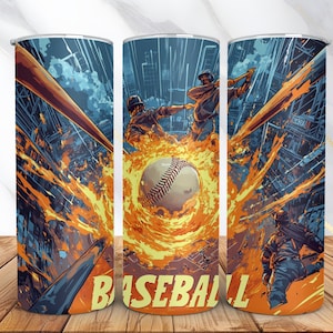 Baseball Tumbler Wrap Sublimation Design 20oz Skinny Tumbler Baseball PNG Tumbler Design Sports Gifts for Men Digital Download