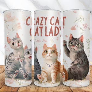 Cat Tumbler Wrap, 20oz Tumbler Wrap, Skinny Tumbler Wrap PNG, Cute Cat PNG Tumbler Wrap, Sublimation Designs, Digital Download