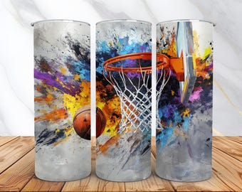 Basketball Tumbler Wrap, Basketball PNG Tumbler Wrap, 20oz Skinny Tumbler Design, Tumbler Wrap PNG, Basketball Gifts, Digital Download