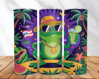 Puerto Rico Tumbler Wrap -20oz Skinny Tumbler Sublimation Design -Puerto Rico Flag PNG Tumbler Design -Instant Digital Download