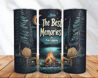 Camping Tumbler Wrap -20oz skinny tumbler wrap -Camping Sublimation Designs -Best Memories Camping PNG -Adventure Gifts -Digital Download