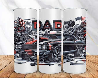 Vatertag Tumbler Wrap - Best Dad 20oz Skinny Tumbler Wrap PNG - Lustige Papa Werkzeuge PNG - Sublimationsdesign - Papa Geschenke - Digital Download
