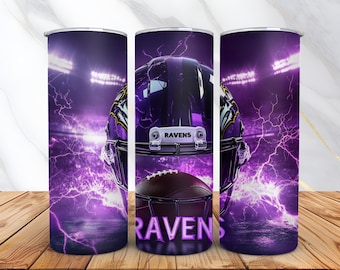 Raven Football png sports tumbler wrap football sports team png purple wrap sublimation design gift for men gift for boys Digital Download