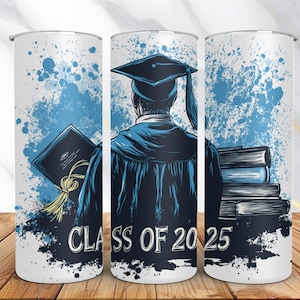 Class of 2025 Graduation Tumbler Wrap -20oz Skinny Tumbler Sublimation Design -Senior 2025 Graduation PNG -Digital Download