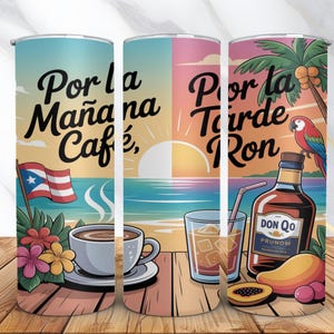 Puerto Rico Tumbler Wrap -20oz Skinny Tumbler Sublimation Design -Puerto Rican Flag PNG -Tropical Beach Tumbler Wrap -Digital Download