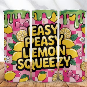 Lemon Tumbler Wrap -20oz Skinny Tumbler Sublimation Design -Summer Tumbler Wrap PNG -Lemons Coquette Trendy Tumbler Design -Digital Download