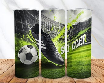 Soccer Tumbler Wrap for Sports Lovers -20oz Tumbler Wrap -Soccer PNG Sublimation Design -Skinny Sports Tumbler Wrap -Digital Download