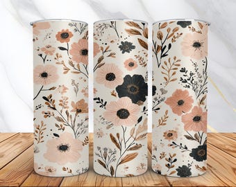 Naadloze bloemen beker wrap-20oz mager beker sublimatie ontwerp - beker wrap PNG - sublimatie bloemmotief - digitale download