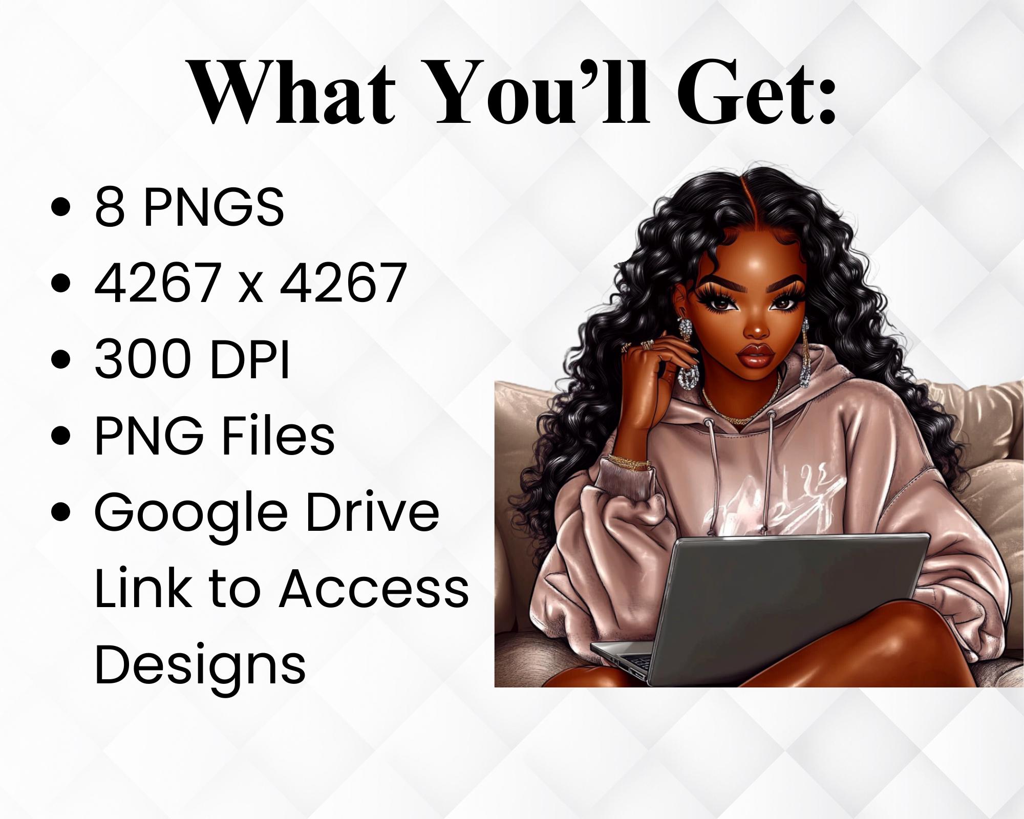 Black Girl Clipart, Fashion Girl Clipart Bundle, Black Woman Art, Boss ...