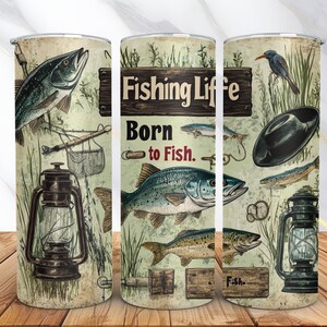 Fishing Tumbler Wrap -20oz skinny tumbler sublimation design -Fishing PNG -Fishing Life Tumbler Wrap PNG -Digital Download