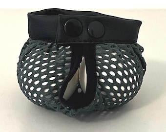 Soporte de malla para testículos - Bolsa para joyas para hombres | Cómodo soporte para testículos y escroto | Regalo para hombres en color gris con malla más grande n.° 20