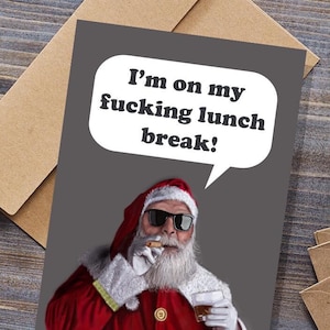 Biglietto di Natale di Babbo Natale cattivo e maleducato