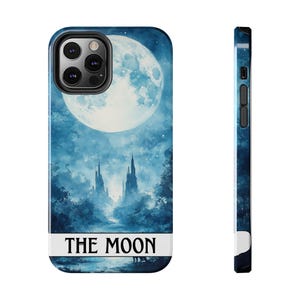 Carta del Tarot - La Luna Fundas de teléfono resistentes Funda de teléfono transparente con estética psicodélica y alucinante de la carta del Tarot para iPhone 15 14 13 12 Samsung Galaxy