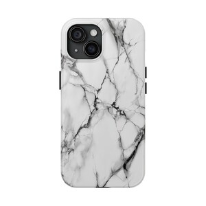 Marble Tough Phone Cases, Protective Phone Cover, Stylish Phone Accessories, White Stone Pattern Case, Phone Case for Tech Lovers, Trendy