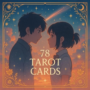 Ihr Name Anime Tarotkarten Set PNG, 78 png Ihre Name Tarotkarte, Ihre Name Anime Tarotkarten, digitales Tarot, lustige Tarotkarte, Makoto Shinkai