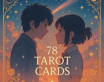 Your name Anime Tarot Cards Set PNG,78 png Your name tarot card, Your name Anime Tarot Cards, Digital Tarot, Funny Tarot card,Makoto Shinkai