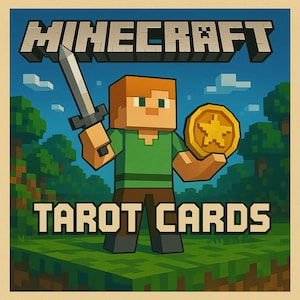 Tarô estilo Minecraft, tarô para jogos Minecraft, arte de videogame, Arcanos Maiores, Tarô PNG, Baralho de Tarô, Cartas de Tarô engraçadas e exclusivas, Minecraft PNG
