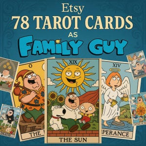 Juego de cartas del Tarot Padre de Familia (PNG), 78 cartas del Tarot Padre de Familia, Tarot Digital, Cartas del Tarot Divertidas