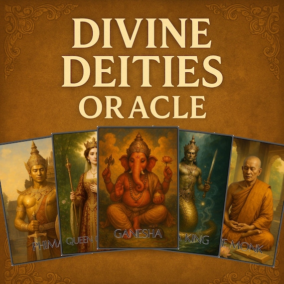 Divine Deities Oracle Deck: Thai & Hindu Gods (PDF Guidebook Included)