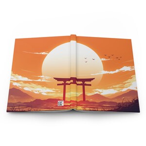 Torii Gate Sunset Hardcover Journal: Japanese Landscape Notebook