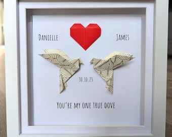 Personalised Origami Dove Couple - Wedding/Anniversary/Valentine's Day Gift