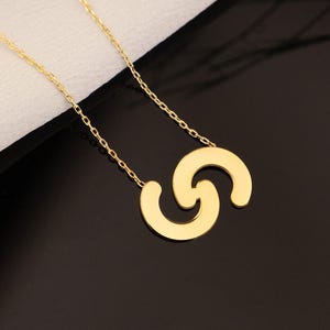 Linked Necklace, Interlocking Circle, Interlocking Links, Two Link Necklace, Infinity Necklace, Minimalist Necklace